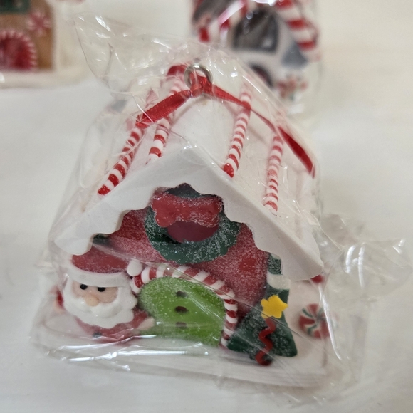 Gingerbread House and Train Hanging Ornaments set of 5 - Picture 3 of 10